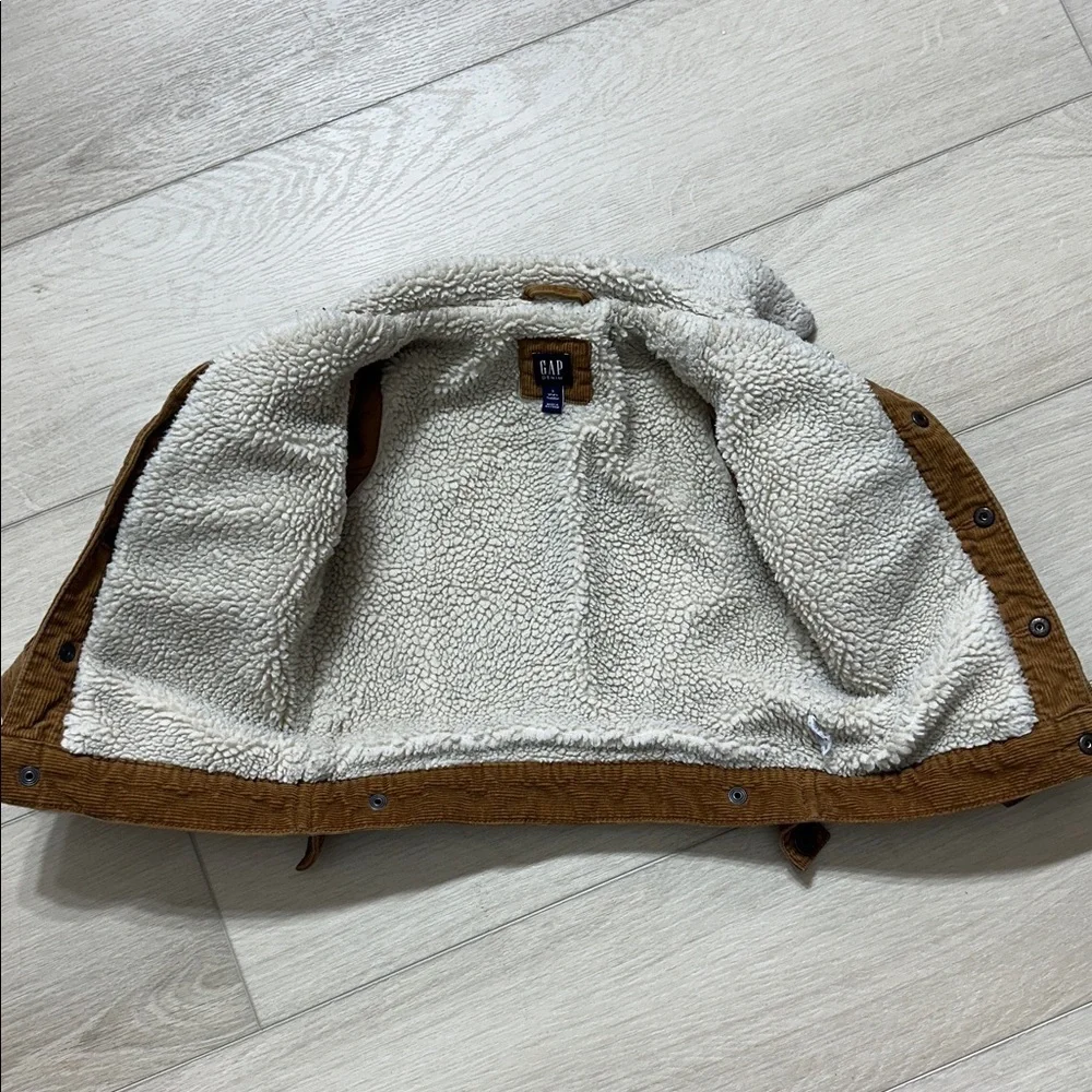 GAP Kids Tan Corduroy Jacket with Sherpa Collar
